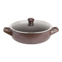 Сотейник керамический с крышкой Ceraflame Duo 28 см, шоколад